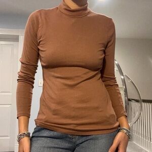 Brown Mock Neck